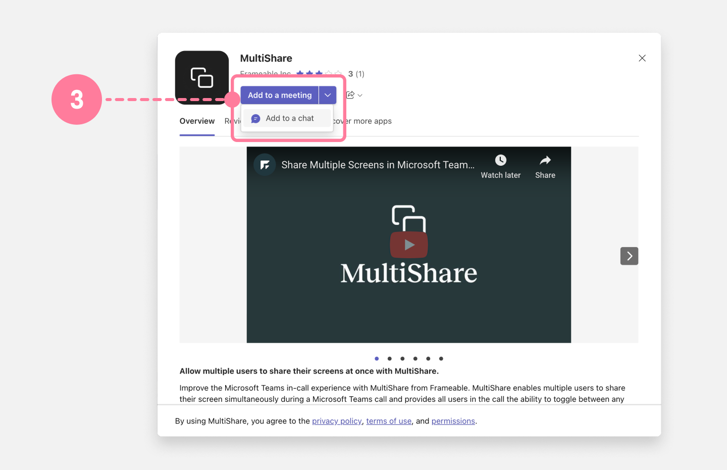 Setup modal